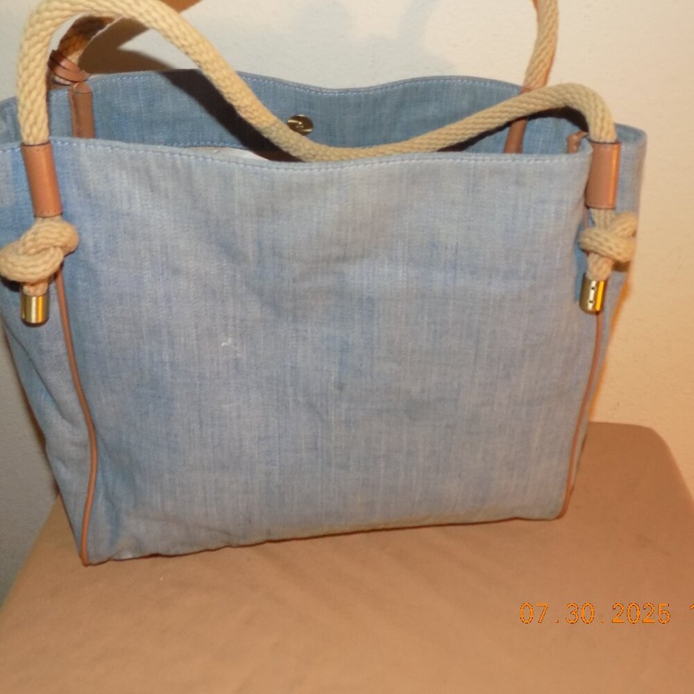 Denim Michael Kors MK Large Bag Tote Rope Handles